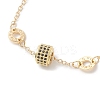Brass Cubic Zirconia Beads Link Braceletsm Cable Chains Bracelets for Women BJEW-JB13050-3