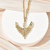 304 Stainless Steel Micro Pave Clear Cubic Zirconia Pendant Necklaces for Women NJEW-Z103-01G-07-3