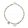 Natural Spiral Shell Pendant Necklaces NJEW-JN05179-5
