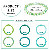 6Pcs 6 Styles 8mm Glass Round Beaded Stretch Bracelet Sets BJEW-TAC0025-4