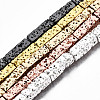 Electroplated Natural Lava Rock Beads Strands G-T114-63-1