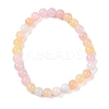 Natural Green Jade(Dyed) Round Beaded Stretch Bracelets G-U005-01A-03-1