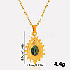 304 Stainless Steel Pave Natural Paua Shell Teardrop Pendant Necklaces RV9484-3-5