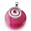 Natural Banded Agate Pendants KK-F751-D17-2