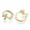 Brass Micro Pave Clear Cubic Zirconia Huggie Hoop Earrings EJEW-N011-13G-NF-3