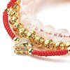 Natural Crackle Quartz & Lava Rock Braided Bead Bracelets Set BJEW-JB07212-04-7