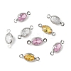 SHEGRACE Brass Pave Cubic Zirconia Oval Connector Charms XGRQ2O871-439P-2