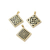 Brass Micro Pave Cubic Zirconia Resin Pendants KK-L239-047G-B-1