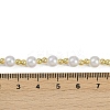 Brass & White ABS Imitation Pearl Handmade Link Chain Necklaces NJEW-M099-01G-3