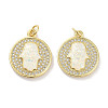 Brass Micro Pave Clear Cubic Zirconia Pendants KK-L213-039G-02-1