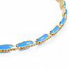 Brass Micro Pave Cubic Zirconia Link Tennis Necklaces for Women NJEW-T013-01G-02-3