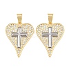 Brass Micro Pave Clear Cubic Zirconia Pendants KK-L275-71C-G-1