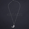 Non-Tarnish 201 Stainless Steel Dolphin Pendants Necklaces NJEW-S105-JN710-45-1-2