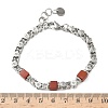 Natural Red Jasper Link Chain Bracelets for Women BJEW-Z148-06P-01-3