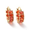 Cubic Zirconia Oval Hoop Earrings EJEW-F298-21G-2