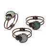 Natural Green Aventurine Hinged Bangles BJEW-G679-02R-01-1