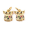 Rack Plating Brass Micro Pave Cubic Zirconia Charms ZIRC-C035-05G-1