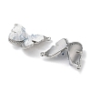Brass Micro Pave Clear Cubic Zirconia Pendants KK-B102-14P-2
