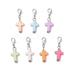 Acrylic Cross Pendant Decorations HJEW-JM03778-02-2