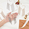 8Pcs 4 Style Crystal Rhinestone Chain Tassel Dangle Cuff Earrings EJEW-HY0001-02-3