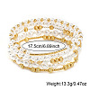 5Pcs 5 Styles Brass & Imitation Pearl Round Beads Stretch Bracelets QX7837-1-4