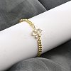Brass Micro Pave Cubic Zirconia Link Bracelets BJEW-Z082-01G-02-3
