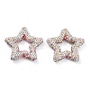 Star Shape Polymer Clay Rhinestone Beads CLAY-NH0001-06G-1
