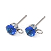 304 Stainless Steel Micro Pave Cubic Zirconia Stud Earring Findings STAS-H240-56P-09-1