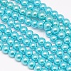 Dyed Glass Pearl Round Bead Strands X-HY-A002-10mm-RB064-1