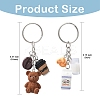 5Pcs Opaque Resin Keychains KEYC-YW00242-01-3