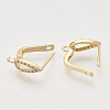 Brass Micro Pave Cubic Zirconia Hoop Earring Findings with Latch Back Closure LS-KK-T048-028G-NF-3
