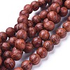 Wood Beads Strands X-WOOD-F008-03-D-1
