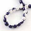 Two Tone Spray Painted Glass Pearl Beads Strands X-DGLA-R050-10mm-46-2