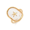 304 Stainless Steel Resin Cuff Rings for Women RJEW-D305-03G-2