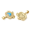 Rack Plating Brass Micro Pave Clear Cubic Zirconia Pendants KK-P268-09G-3