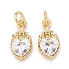 Brass Inlaid Clear Cubic Zirconia Charms KK-A161-29G-C-1