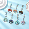 Chakra Natural & Synthetic Gemstone Chips Beads & Alloy Tree of Life Pendant Decorations HJEW-JM03128-1