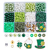 Saint Patrick's Day Polymer Clay & Glass Pearl Beads & Alloy Enamel Pendant Jewerly Making Finding Kits DIY-HY0002-21-1