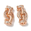 Brass Clear Cubic Zirconia Fold Over Clasps LS-KK-Q019-07RG-1