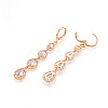 Teardrop Brass Micro Pave Cubic Zirconia Dangle Leverback Earrings EJEW-N058-14G-3