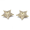 Brass Micro Pave Clear Cubic Zirconia Pendants ZIRC-S069-033G-3