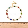304 Stainless Steel Glass Link Chain Bracelets for Women BJEW-V010-01G-5
