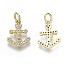 Brass Micro Pave Cubic Zirconia Charms ZIRC-R109-023G-NF-1