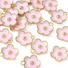 Light Gold Plated Alloy Enamel Pendants ENAM-YW0002-20B-2