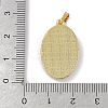 Rack Plating Brass Pave Shell Oval Pendants KK-U032-92G-06-3