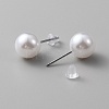 Imitation Pearl Plastic & Resin Round Beaded Necklace & Stretch Bracelet & Stud Earrings SJEW-WH0002-04-2
