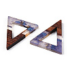 Transparent Resin & Walnut Wood Pendants RESI-ZX017-42-2