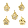 5Pcs Rack Plating Brass Micro Pave Clear Cubic Zirconia Charms KK-YW0003-36G-1