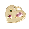 Brass Micro Pave Cubic Zirconia Pendants KK-I352-278G-2