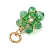 7Pcs 7 Colors Flower Glass Pendants PALLOY-JF03463-5